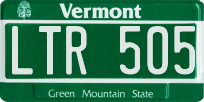 VT license plate LTR505
