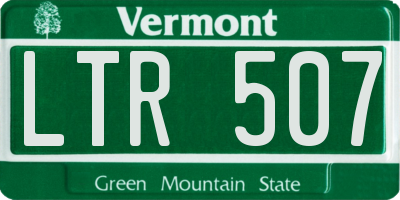 VT license plate LTR507