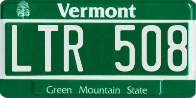 VT license plate LTR508