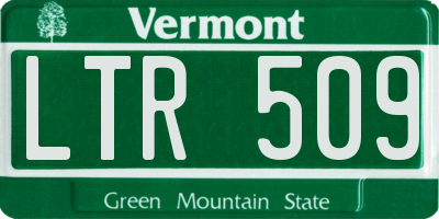 VT license plate LTR509