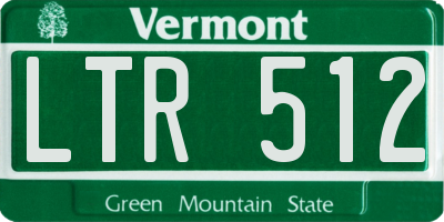 VT license plate LTR512