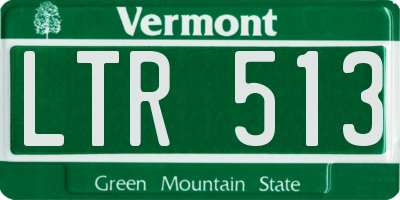 VT license plate LTR513