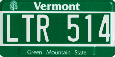 VT license plate LTR514