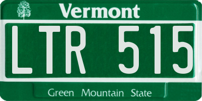 VT license plate LTR515