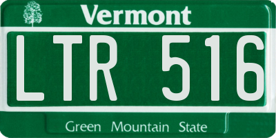 VT license plate LTR516