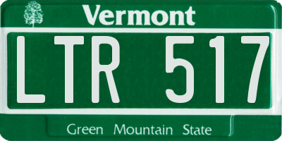 VT license plate LTR517