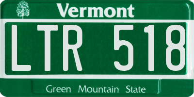 VT license plate LTR518