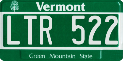 VT license plate LTR522