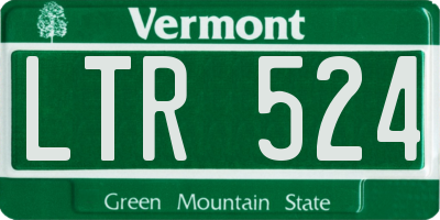 VT license plate LTR524
