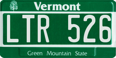 VT license plate LTR526