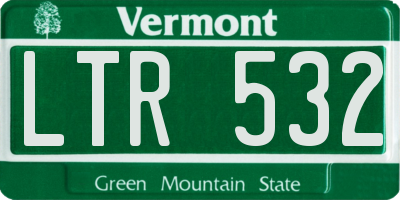 VT license plate LTR532