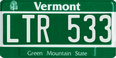 VT license plate LTR533