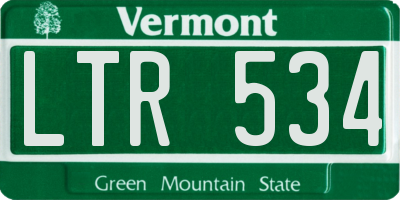 VT license plate LTR534