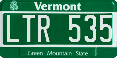 VT license plate LTR535