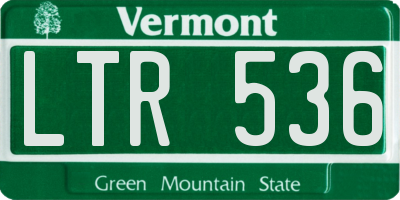 VT license plate LTR536