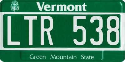 VT license plate LTR538