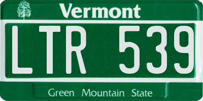 VT license plate LTR539