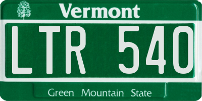 VT license plate LTR540