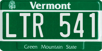 VT license plate LTR541