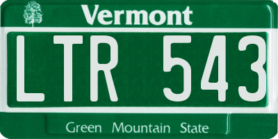 VT license plate LTR543