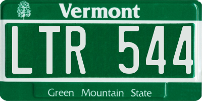 VT license plate LTR544
