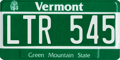 VT license plate LTR545