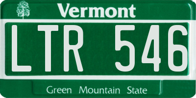 VT license plate LTR546