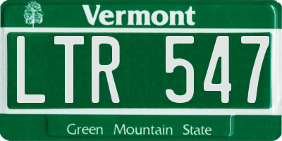 VT license plate LTR547