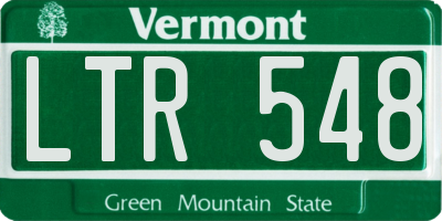 VT license plate LTR548