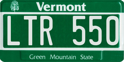 VT license plate LTR550