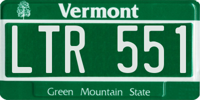 VT license plate LTR551