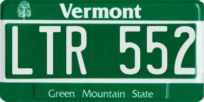 VT license plate LTR552