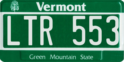 VT license plate LTR553