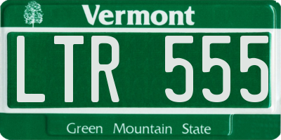 VT license plate LTR555