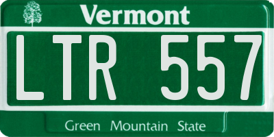VT license plate LTR557