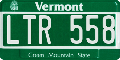 VT license plate LTR558