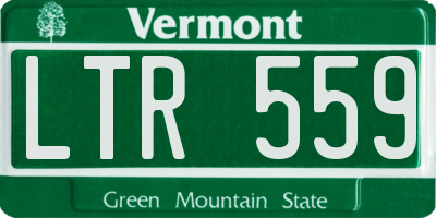 VT license plate LTR559