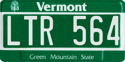 VT license plate LTR564
