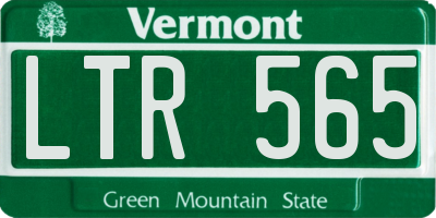VT license plate LTR565