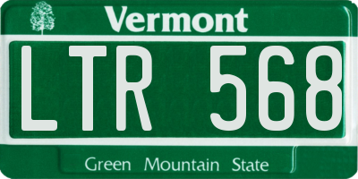 VT license plate LTR568