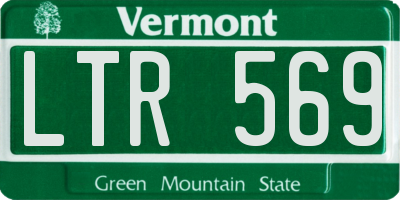 VT license plate LTR569