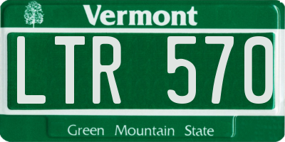 VT license plate LTR570