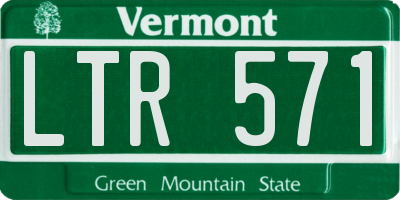 VT license plate LTR571