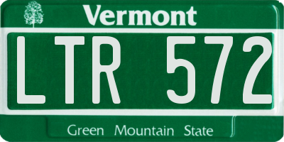 VT license plate LTR572