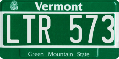 VT license plate LTR573