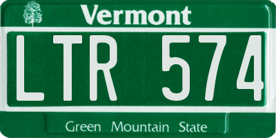 VT license plate LTR574
