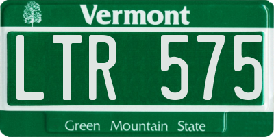 VT license plate LTR575