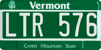 VT license plate LTR576