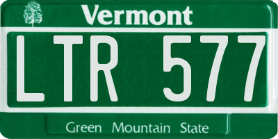 VT license plate LTR577