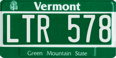 VT license plate LTR578